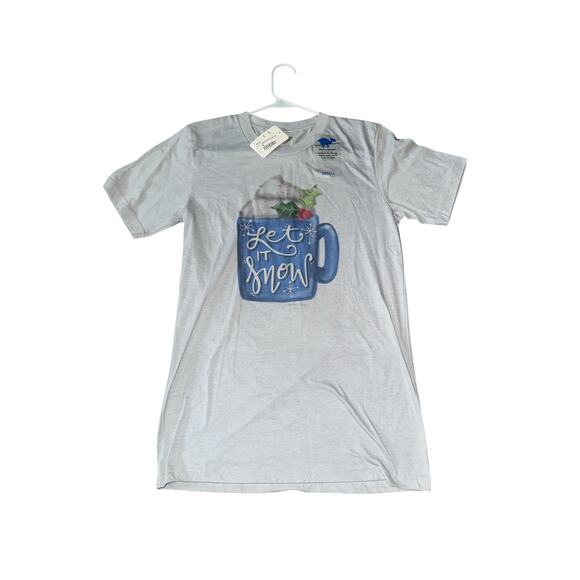 Lucky Bird “Let It Snow” Holiday Mug Graphic Tee Size Small - Picture 2 of 4